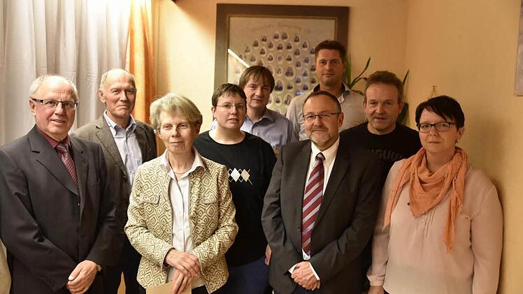 Ehrung für 25 Jahre: Anne Schleyer, Dieter Schleyer, Elke Sauer, Ulli Finzel, Matthias Büttner, Thomas Herrlich
