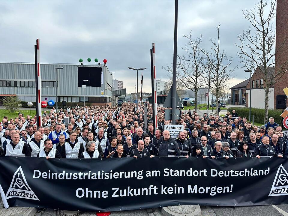 Protestaktion bei Bosch Bamberg