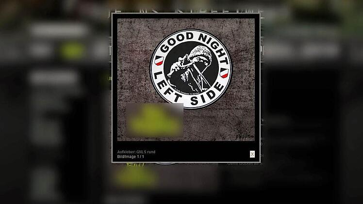 In einschlägigen Internetshops, wie auf diesem Screenshot zu sehen, sind die Aufkleber "Anti-Antifa" oder "Good Night Left Side" mit nur wenigen Klicks bestellt - sie sind nicht verboten, aber grenzwertig. Screenshot: finalresistance.org