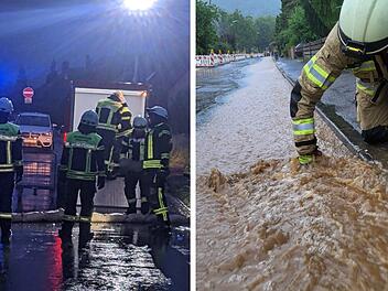 Starkregen in Hersbrucker Schweiz hält Feuerwehren auf Trab - Straßen überflutet