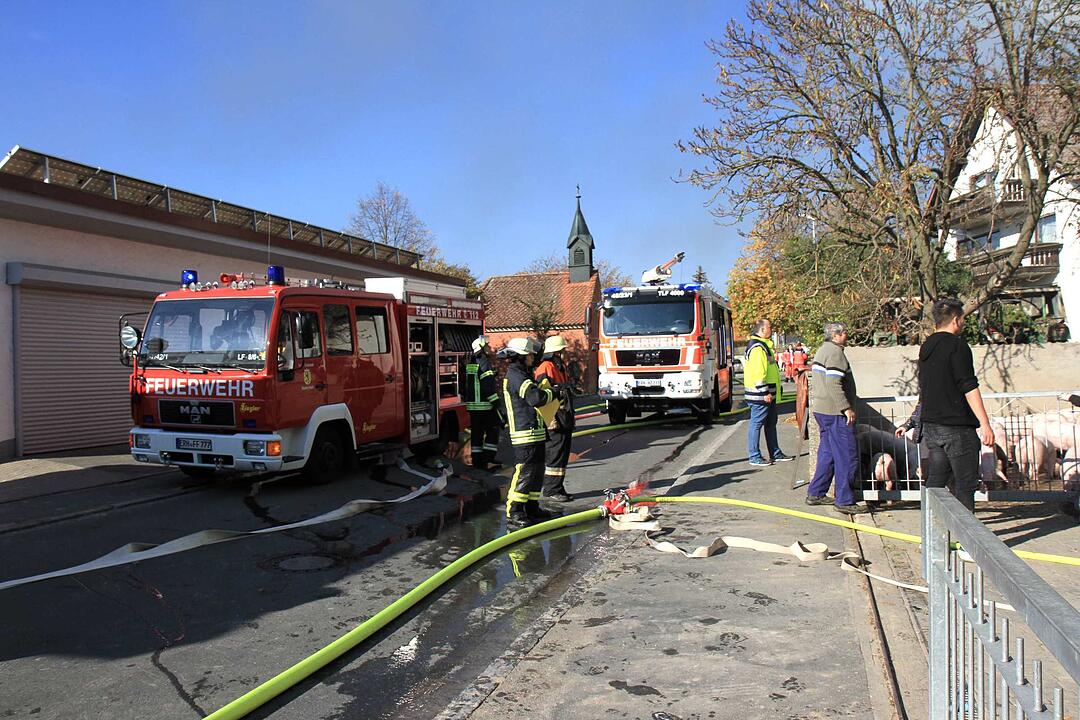 Brand in Schweinestall in Herzogenaurach