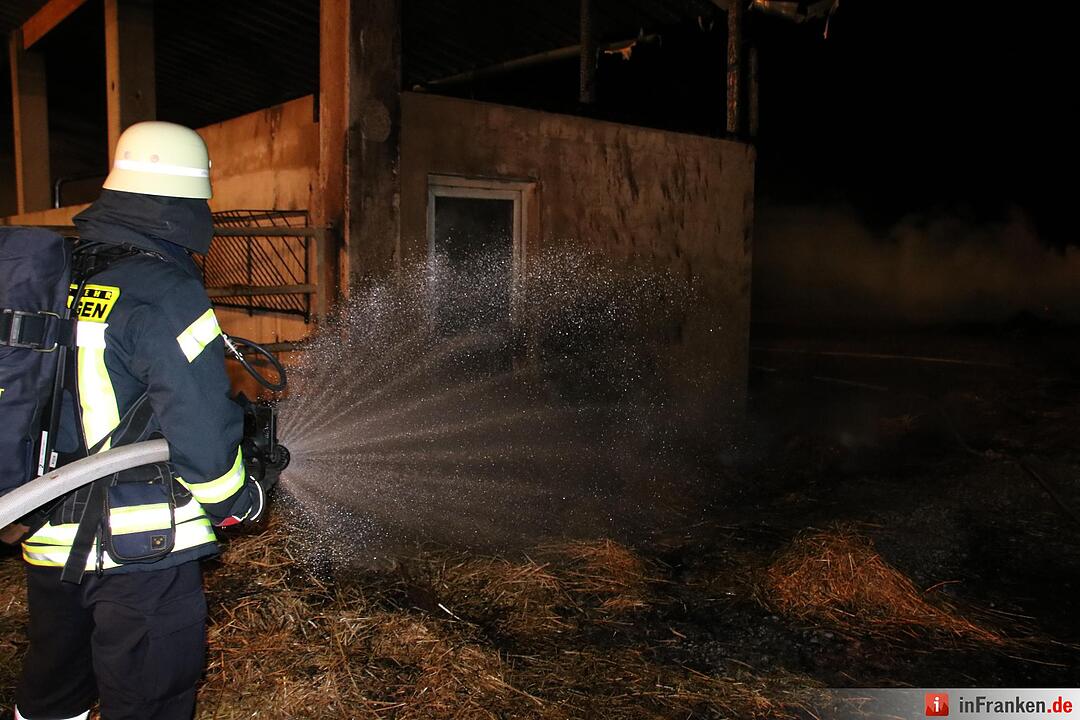 Hoher Schaden bei Stallbrand bei Nüdlingen