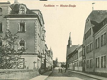 Die zeitgenössische Ansichtskarte wirft einen Blick in die Klosterstraße vor 100 Jahren Quelle: Stadtarchiv Forchheim/Repro: Rainer Kestler