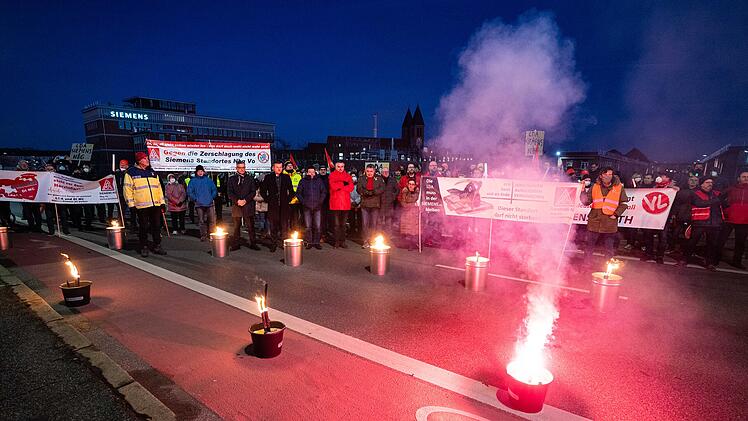 Siemens - Protest der IG-Metall