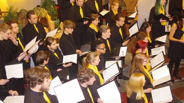 Der Konzert-Chor der Berufsfachschule für Musik Oberfranken unter Leitung von Burkhart M. Schürmann.  Foto: Heike Schülein