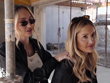 Shania und Davina Geiss bekommen sich beim Besuch auf dem Rohbau in die Haare.