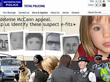 Die Homepage der britischen Metropolitan Police Screenshot: Metropolitan Police/dpa
