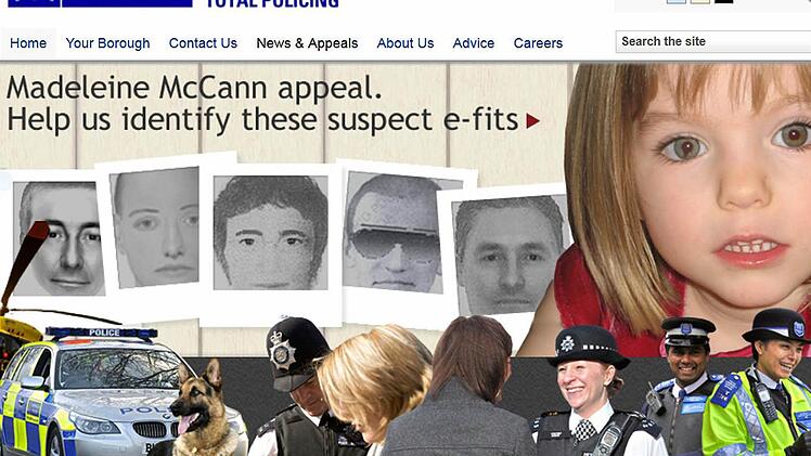 Die Homepage der britischen Metropolitan Police Screenshot: Metropolitan Police/dpa