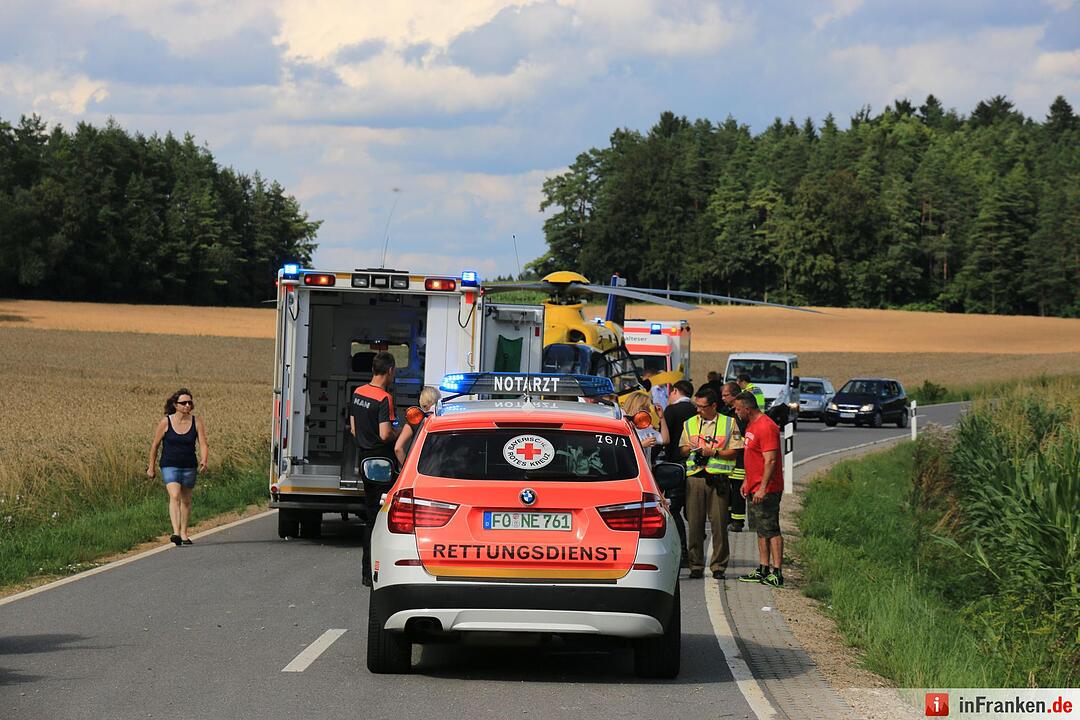 Unfall bei Oberfellendorf - zwei Schwerverletzte