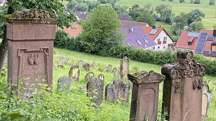Grabsteine auf dem jüdischen Friedhof in Pfaffenhausen. Was die Symbolik bedeutet, erklärt Cornelia Mence bei einer Führung am 5. September.
