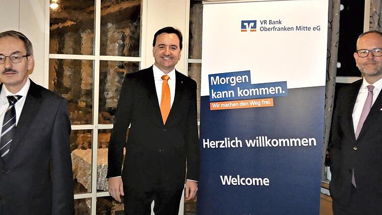 Das Vorstandsteam der VR-Bank Oberfranken Mitte (von links): Stephan Ringwald, der Ende März ausscheidet, Markus Schappert und Frank Kaiser