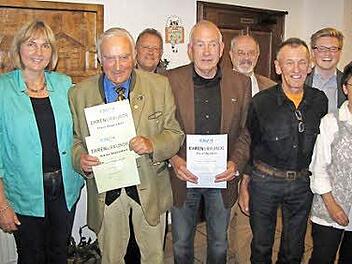 Der CSU-Ortsverband Coburg-Nord ehrte zahlreiche Mitglieder für ihre Treue zur Partei (von links): Zweite Bürgermeisterin Birgit Weber, Klaus Beyersdorf, Stadtrat und Ortsverbandsvorsitzender Jürgen Oehm, Horst Rückert, Landtagsabgeordneter Jürgen W. Heike, Gerhard Köhler, Stadtrat Maximilian Forkel und Frieda Schreiner.  Foto: Martin Koch