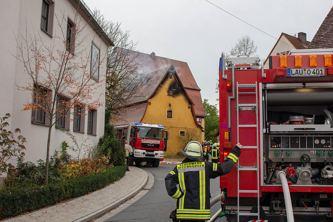 Scheune brennt: Großbrand in Mittelfranken führt zu hohem Sachschaden