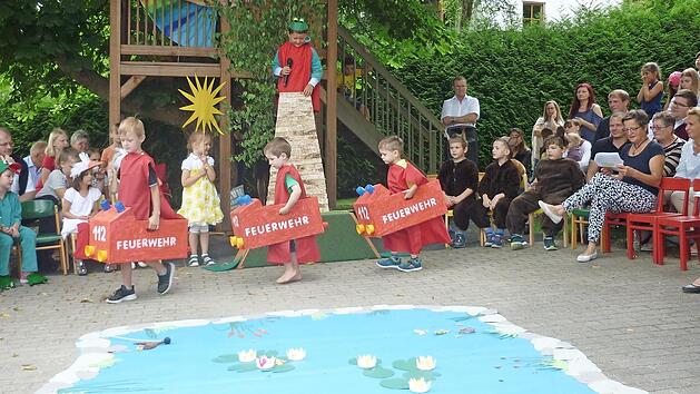 Szene aus dem Kindermusical "Der Sonnenmacher", das beim Sommerfest des Rosenberg-Kindergartens gezeigt wurde. Foto: privat