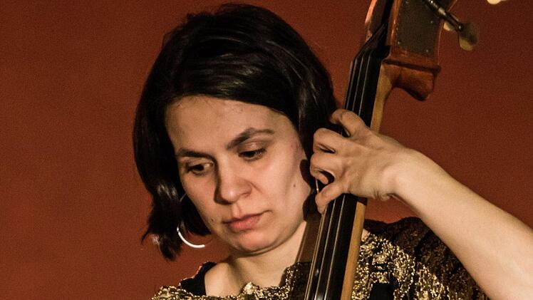 Das Quartett der Kontrabassistin Sina Rien gastierte  mit Christopher Lübeck (Klavier), Christian Patzer (Flöte, Saxofon) und Claas Lausen (Schlagzeug).Foto: Jochen Berger