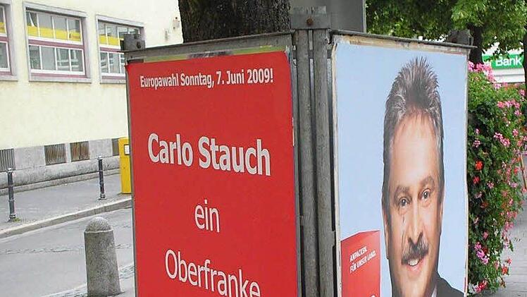 Wenn Bäume hinter Walhplakaten verschwinden (Beispiel aus dem Wahlkampf zur Europawahl in Coburg 2009)Foto: Archiv/Jochen Berger