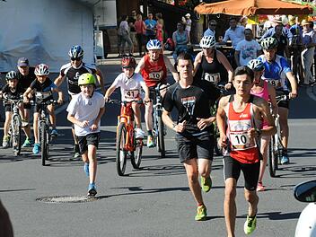 Ein kleines, aber top motiviertes Starterfeld gab es beim Bike&Run in Nüdlingen. Foto: ssp