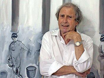 Gert Ressel liebt es, mit seinen Bildern zu provozieren. Hier vor "Lob der Frauen"