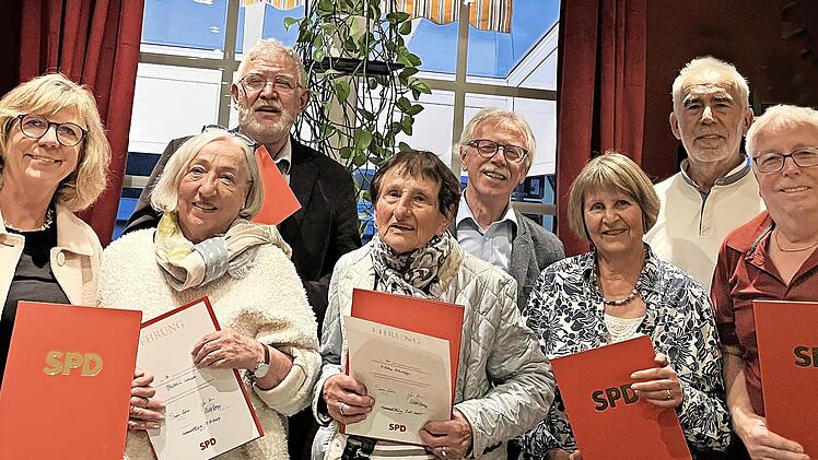Die SPD Hammelburg ehrte in ihrer Jahreshauptversammlung zahlreiche treue Mitglieder.