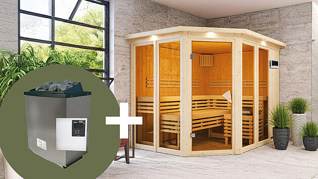Dank der kompakten Bauweise lassen sich die Karibu Innensaunen flexibel in verschiedenen Wohnr&auml;umen integrieren.