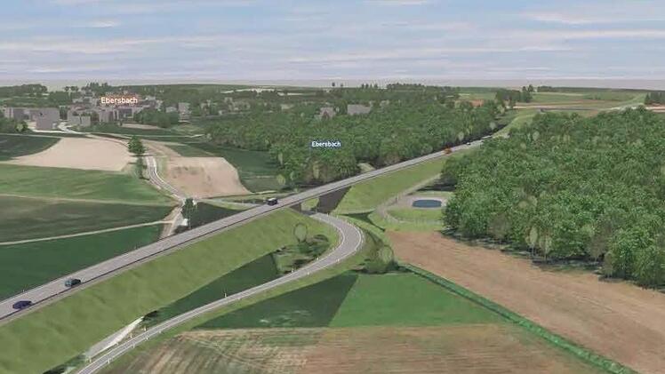 So könnte die Westumgehung aussehen. Illustration: Staatliches Bauamt Bamberg