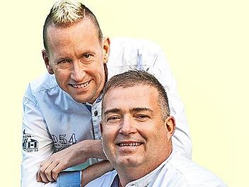 „Andy & Markus“ treten als Duo „Franken-Express“ in der Kulturfabrik Höchstadt auf.