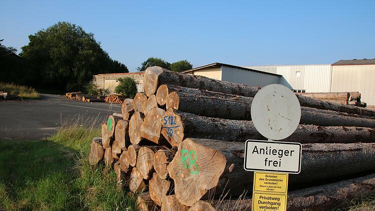 Aktuell lagert die Gemeinde auf dem Gelände der ehemaligen Hähnchenschlachterei in Dittlofsroda Käfer-Holz. In Zukunft soll es einen Mix aus Wohnen und Gewerbe dort geben.