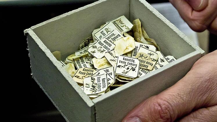 Historische Invenatrnummern der GlassammlungFoto: Jochen Berger