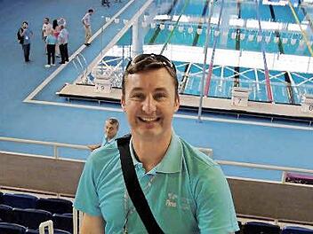 Der aus Bamberg stammende Dieter Geus hat die olympische Schwimmstätte bereits vorab besichtigt. Foto: privat