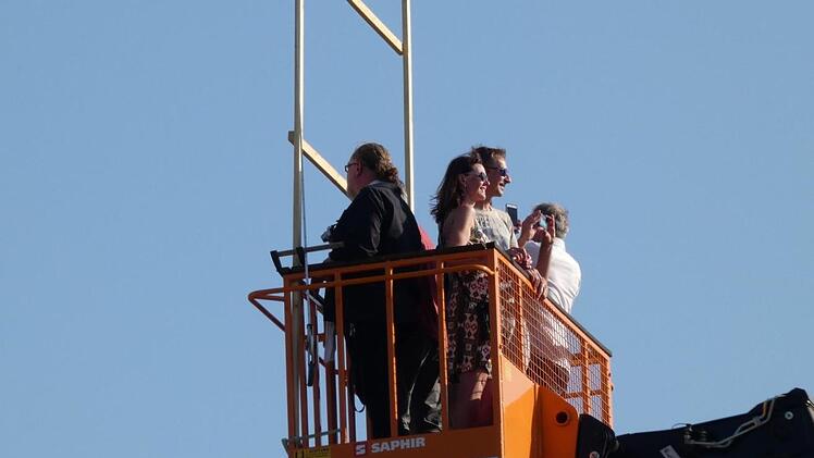 Auch aus der geplanten Bauhöhe konnte man sich die Umgebung ansehen.