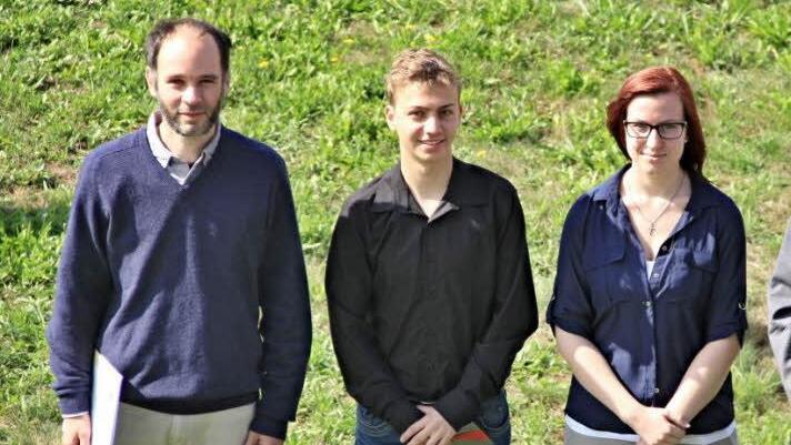 Gerkö Gergö Kiss, Markus Ott und Jessica Stark (von links) erhielten Staatspreise.