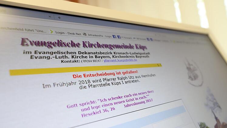 Die Meldung auf der Homepage der evangelischen Kirchengemeinde Küps ist schon wieder überholt. Der gefundene Nachfolger für Pfarrer Friedrich Seegenschmiedt, hat seine Zusage inzwischen zurückgezogen. Foto: Marian Hamacher