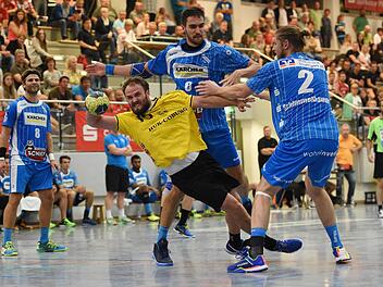 Kreisläufer Sebastian Weber zeigte nicht nur gegen Stuttgart eine starke Leistung. Der Neuzugang überzeugte bisher in allen drei Vorrunden-Spielen beim Sparkassen-Cup.