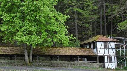 Ein sehr idyllisches Plätzchen von Römmelsdorf, die alte Kegelbahn von Familie Schmidt. Foto: Schmidt