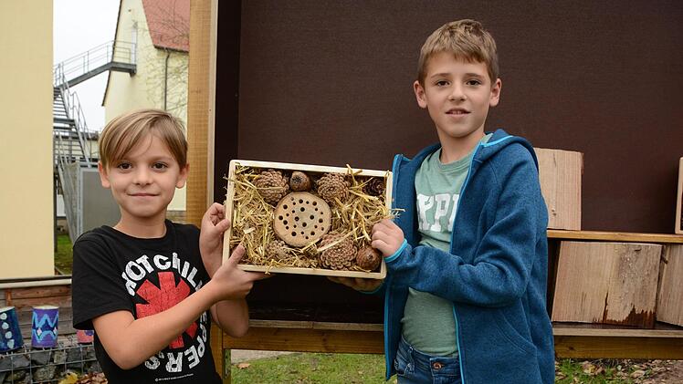 Impressionen vom Nisthilfenbau in der Melkendorfer Grundschule Dagmar Besand