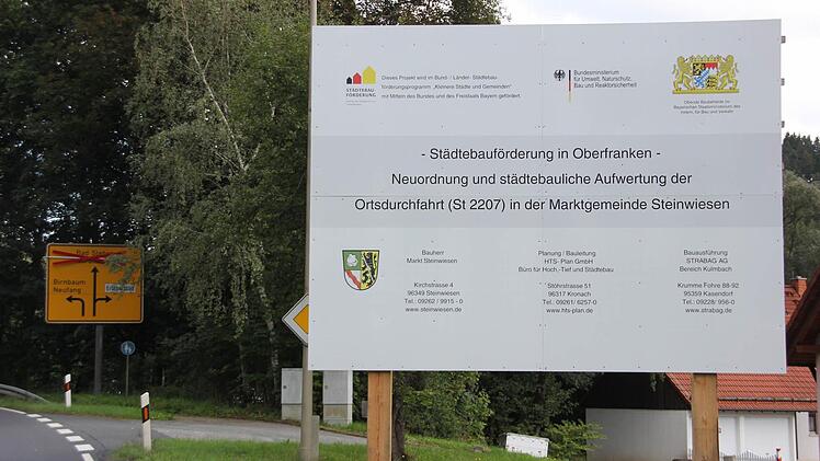 Die Baustellentafel  Foto: Friedwald Schedel