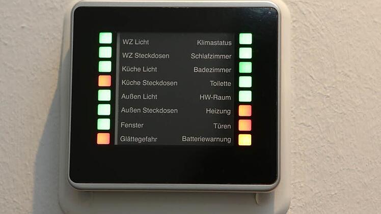 Sind alle Fenster geschlossen? Das Display im Hausflur zeigt es. Ein Knopfdruck reicht, der Kontrollweg zum Fenster erübrigt sich. Foto: Barbara Herbst