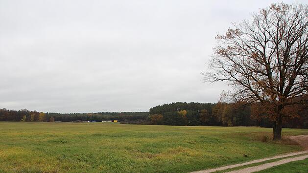 Auf diesem Gel&auml;nde zwischen der Autobahn (im Hintergrund) und Nackendorf soll ein Solarpark entstehen.  Foto: Andreas Dorsch