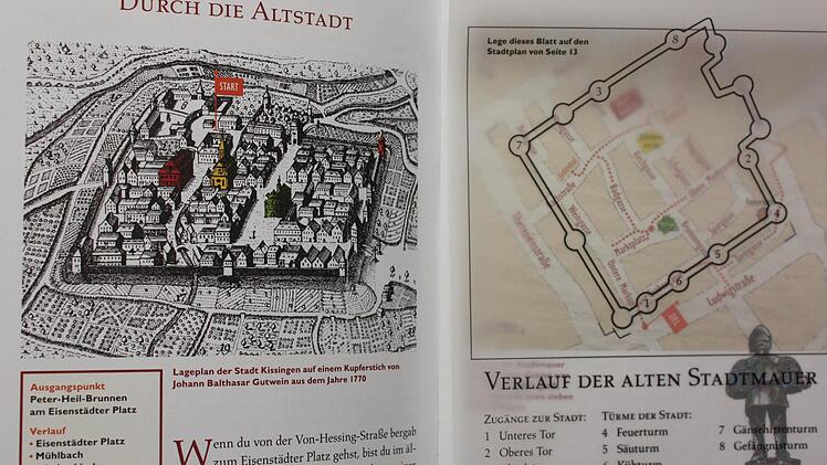 Eine Schablone zeigt, wo damals die Stadtmauer verlief.  Foto: Robert Huger