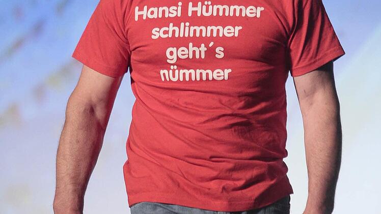 Franken-Rebell Hansi Hümmer trug in Supernarr-Manier seine Gags vor Foto: Jochen Nützel