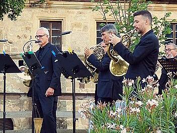 Die Hornisten der Richard-Wagner-Festspiele zeigten sich im vergangenen Jahr bei ihrem Auftritt im Schlosshof von Wernstein einmal mehr von ihrer besten Seite.