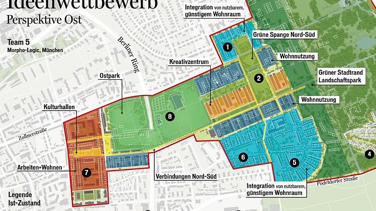 Der erste Entwurf des Wettbewerbssiegers östlich des Berliner Rings sah die Nutzung der kompletten Flynn-Siedlung für günstigen Wohnraum vor.