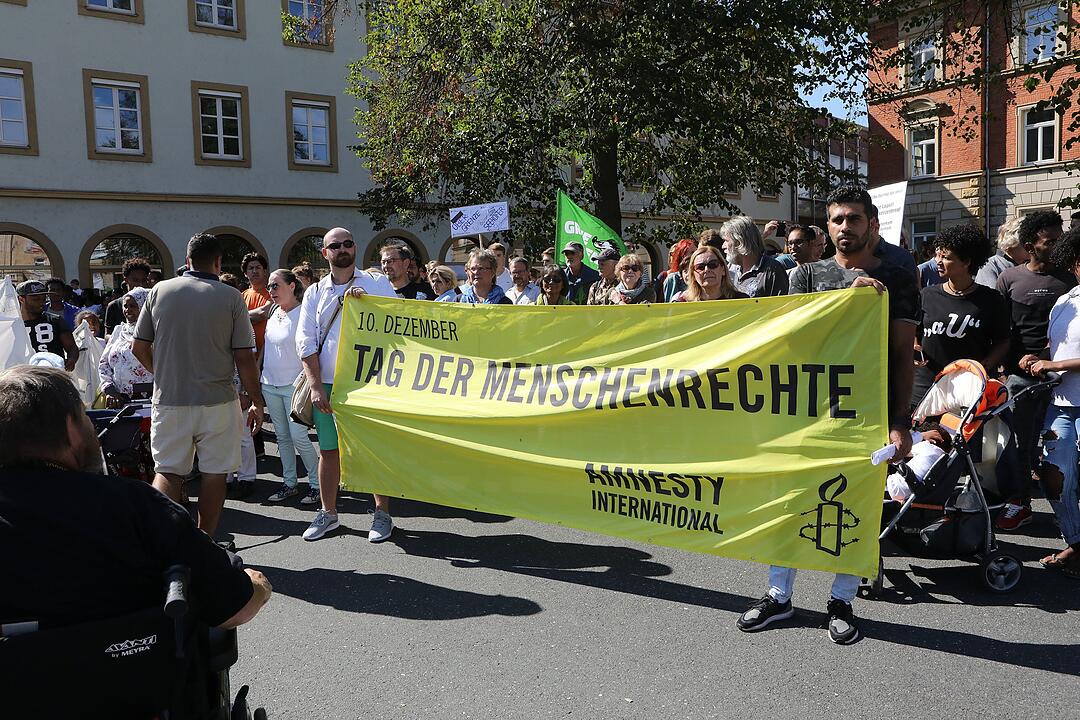 Bamberg; Demo gegen Massenlager und Anker-Zentren; Foto: Barbara Herbst