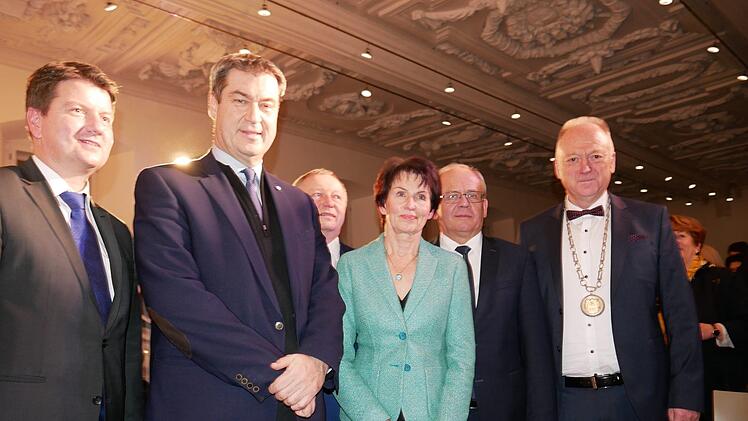 Ministerpräsident Markus Söder beim Neujahrsempfang in Münnerstadt.Heike Beudert
