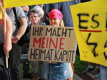 Bei der Großdemonstration am 6. August habe viele Menschen aus dem Coburger Land ihren Widerstand gegen die  Pläne für neue Stromleitungen gezeigt. Jetzt wird die Aktion durch   lokale Politiker in Berlin unterstützt.Archiv/Jochen Berger