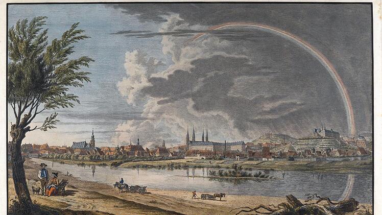 In den ausgewählten Bücherschätzen der "Bibliotheca Bipontina" fehlen nicht die engen Bezüge zu Franken - insbesondere zu Bamberg, wie diese Buchillustration zeigt. Foto: Gerald Raab/Staatsbibliothek Bamberg