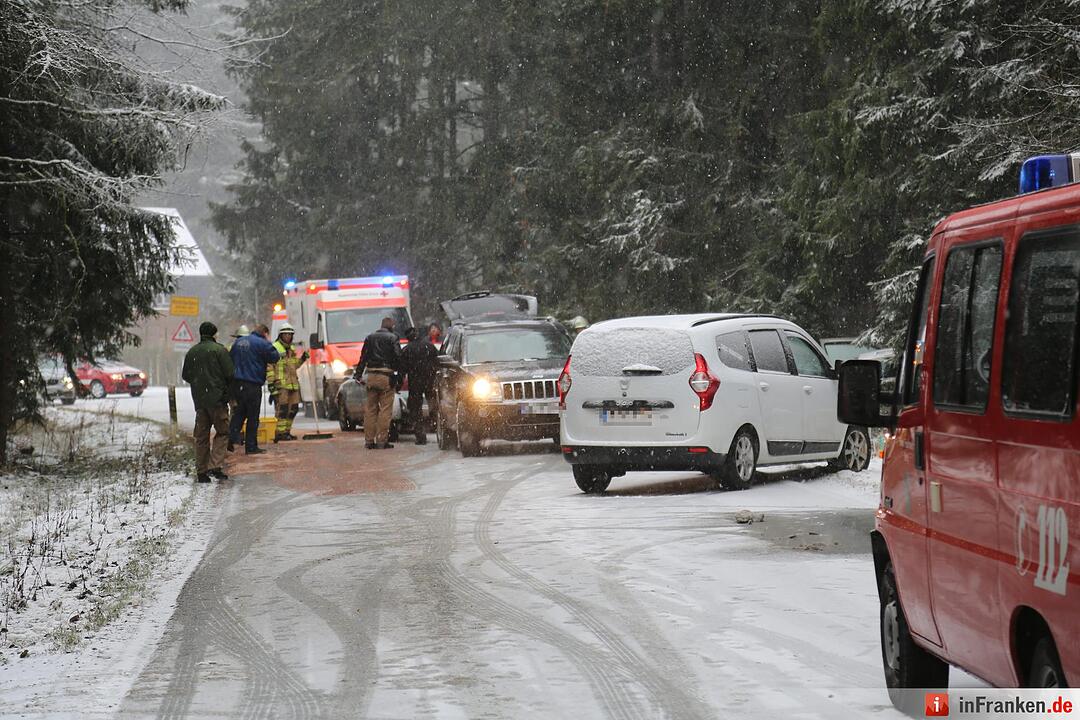 Frontalzusammenstoss nach starken Schneefall