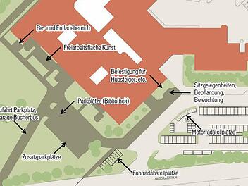 So sollen die Außenanlagen um das Schulzentrum nach Fertigstellung der geplanten Maßnahmen aussehen.  Repro: eh