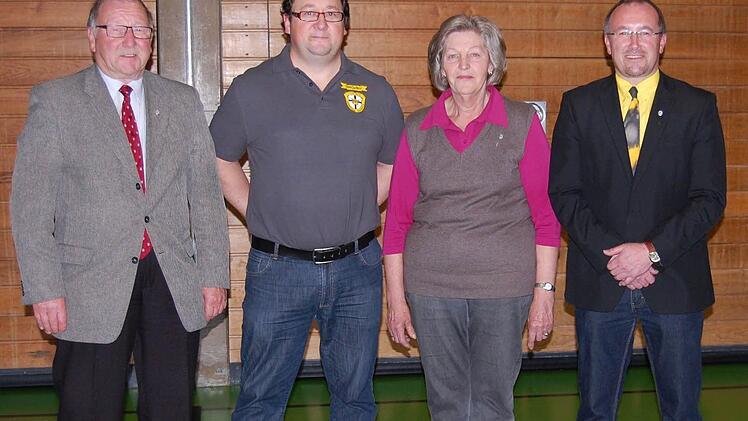 BLSV Ehrungen: von links: Rainer Werner; Christof Wigand, Maria Wiesler und Dietmar Werner.