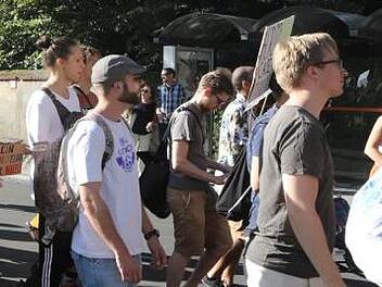 Bereits im vergangenen Jahr hat es eine Tanzdemo in Bamberg gegeben  (damals gegen die Politik der CSU und Bundesinnenminister Horst Seehofer) - nun will die Gruppe "Hedonistische Internationale Bamberg" eine ähnliche Veranstaltung in Hirschaid gegen die bayerische Nachwuchsorganisation der AfD auf die Beine stellen.  Barbara Herbst/Archiv